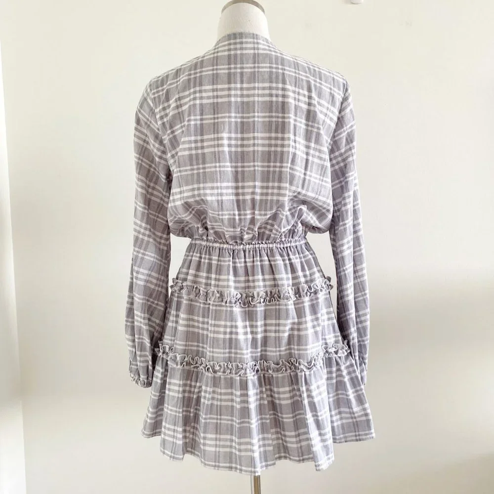 The Fifth Label Ivy Stripe Mini Dress Dress Gray White - Picture 11 of 14